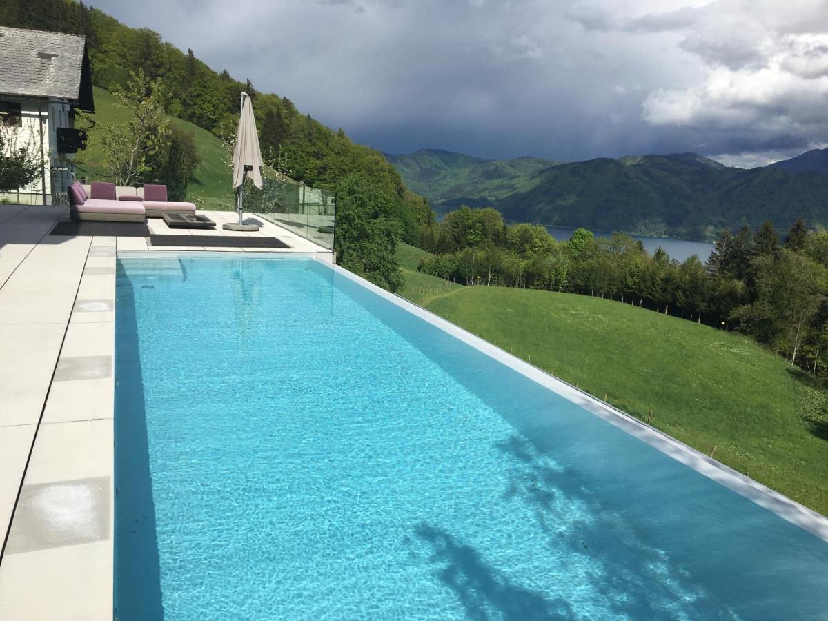 Attersee Luxury Design Villa With Dream Views, Large Pool And Sauna Nussdorf am Attersee Esterno foto